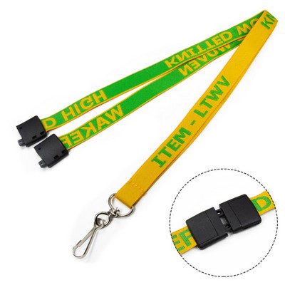 1/2" Woven Lanyard w/ Safety Breakaway